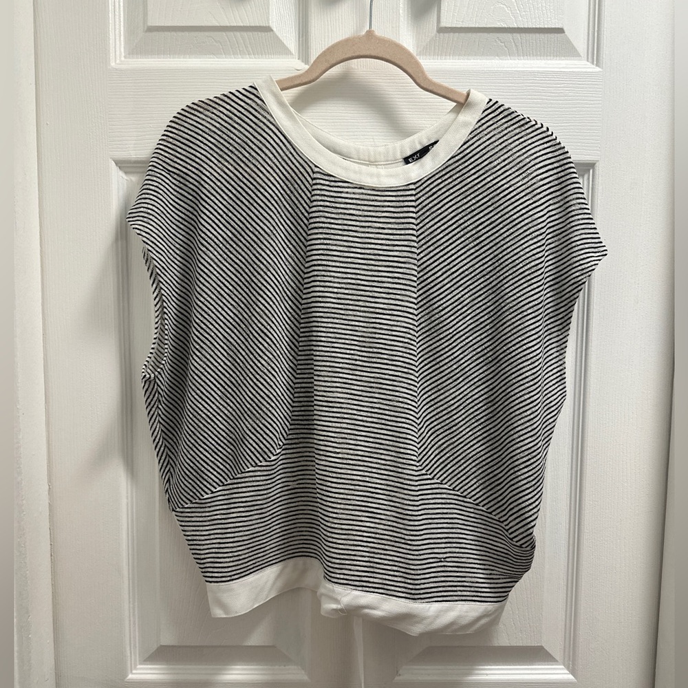 Express White Striped Women's Top